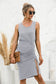 Sleeveless Shirring Drawstring Slit Dress - WESTHUNDRED