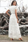 Lace Hollow-out V Neck Chiffon Dress - WESTHUNDRED