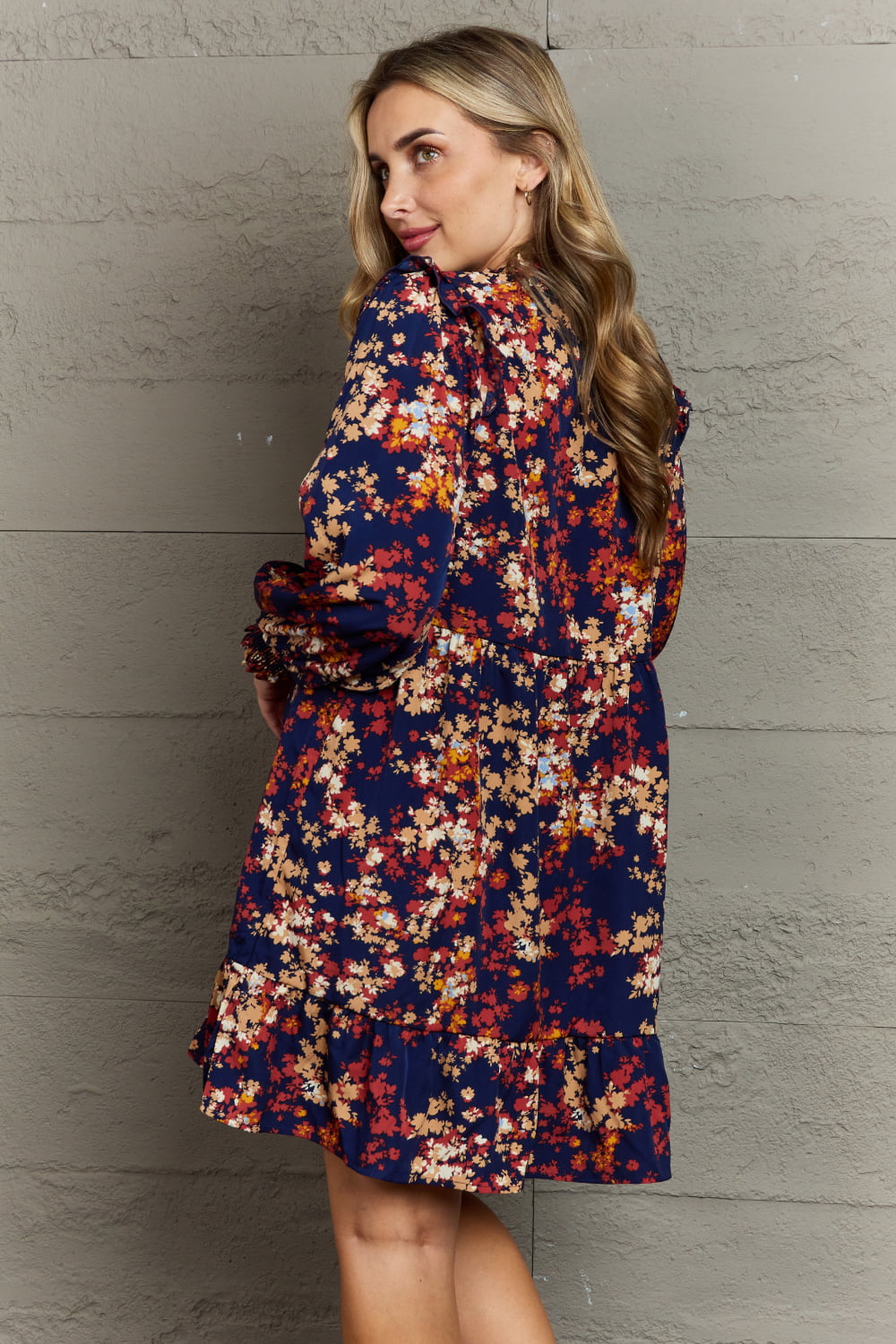 Floral Dress for Any Occasion with Smocked Sleeve Band