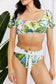 Tropical Puff Sleeve Detailed Bikini