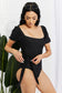 Chic and Stylish: Puff Sleeve One-Piece with Tie Belt