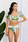 Tropical Puff Sleeve Detailed Bikini
