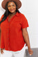 Bold and Vibrant Red-Orange Cotton Buttoned Shirt