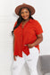 Bold and Vibrant Red-Orange Cotton Buttoned Shirt