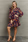 Floral Dress for Any Occasion with Smocked Sleeve Band