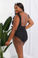 Effortlessly Elegant: Our Black Ruffle Faux Wrap One-Piece Swimsuit