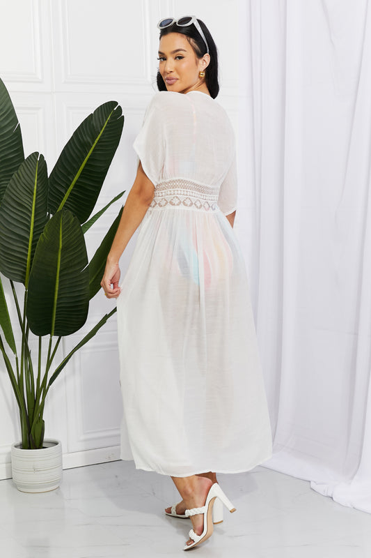 Chic and Breezy: White Tied Maxi Cover-Up