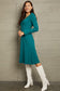 Sophisticated Comfort: Chevron-Patterned Midi Dress for Effortless Elegance