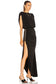 Cap-Sleeve V-Back Chain Detail Asymmetrical Dress - WESTHUNDRED