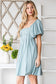 Chic Balloon Sleeve Dress with Square Neck and Crisscross Back Detailing