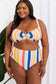 Vintage Striped Twist High-Waisted Bikini