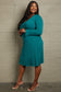 Sophisticated Comfort: Chevron-Patterned Midi Dress for Effortless Elegance