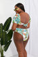 Tropical Puff Sleeve Detailed Bikini