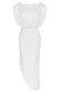 Cap-Sleeve V-Back Chain Detail Asymmetrical Dress - WESTHUNDRED