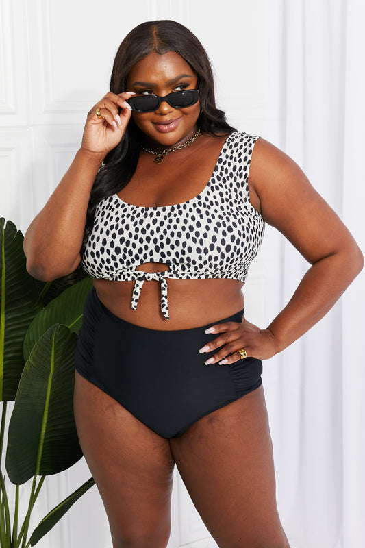 Beach Babe: Crop Swim Top and Ruched Bottoms Set for Women