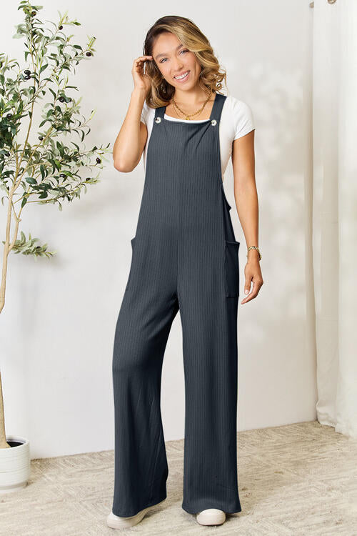 Comfortable Wide Strap Overall with Pockets