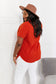 Bold and Vibrant Red-Orange Cotton Buttoned Shirt